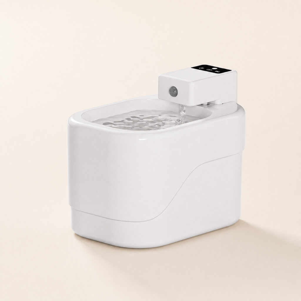 Aurora Wireless Sensor Fountain on cream studio set