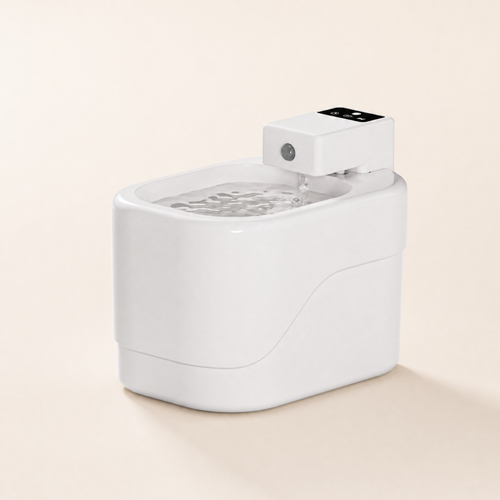 Aurora Wireless Sensor Fountain on cream studio set